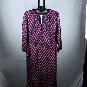 Croft and Barrow Women's 2X NWOT Maxi Dress.  Navy, Pink, Orange, Cream, Maroon